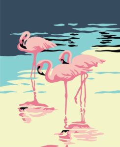 Malen-nach-Zahlen-Flamingo